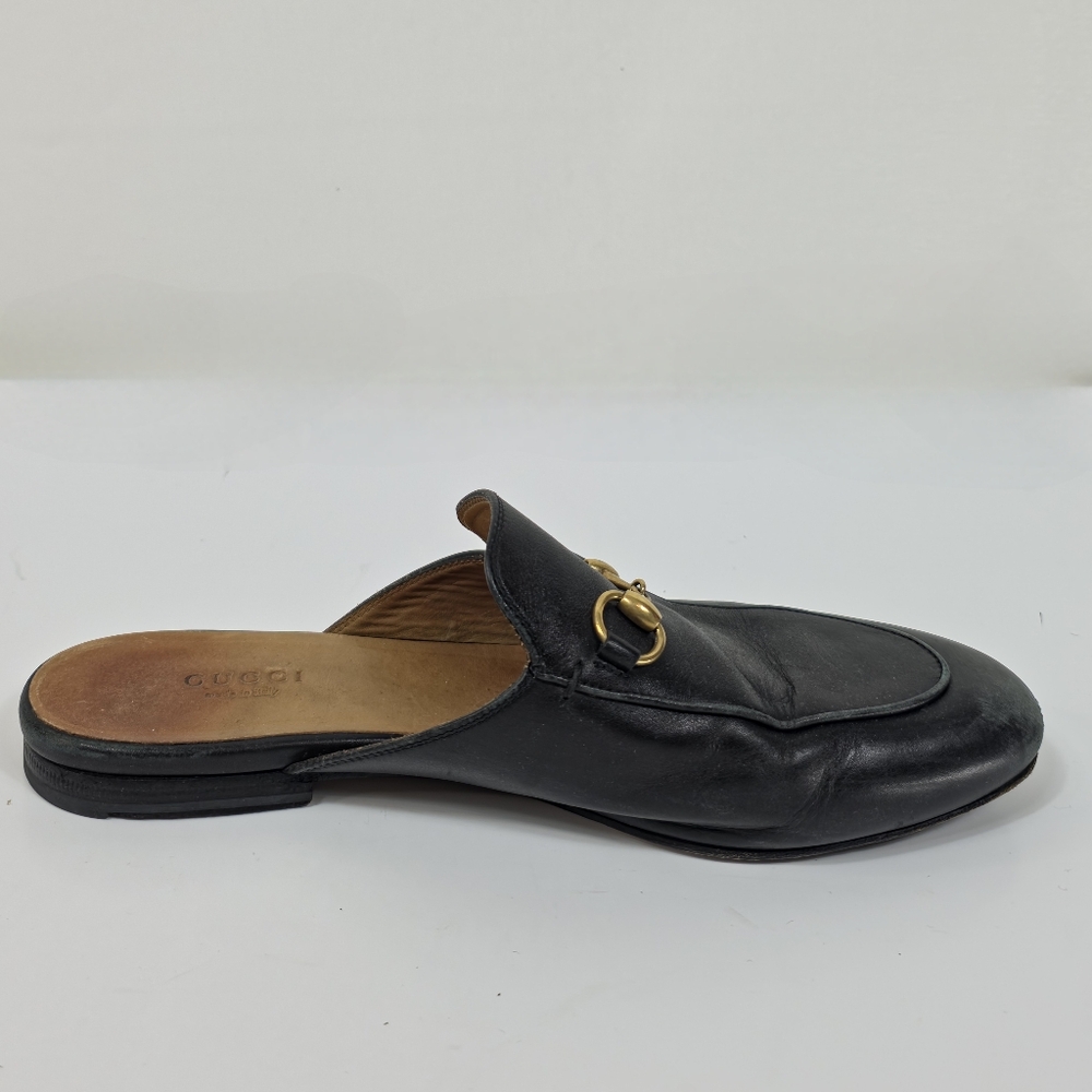 Gucci Princetown Mules Horsebit Black Leather Slipper EU 38.5 US 8 - Picture 7 of 16
